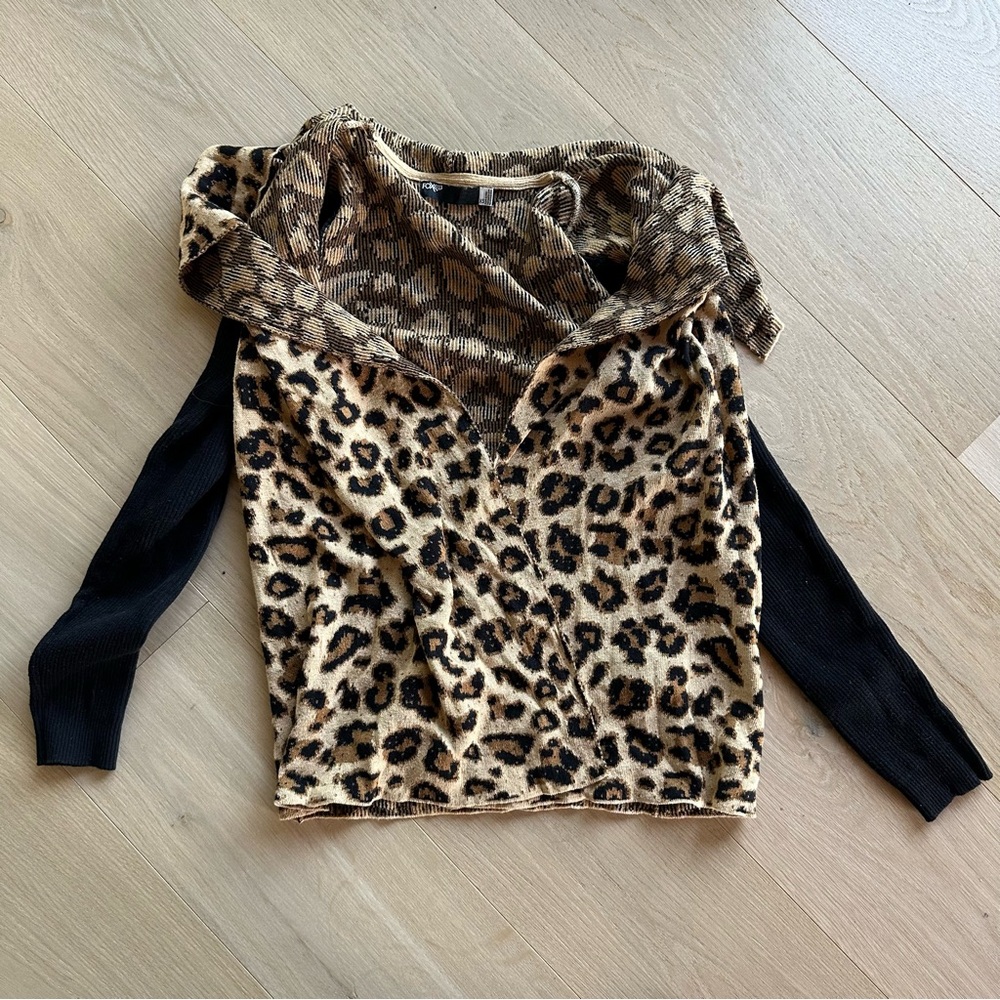 Fox Racing Leopard Print Open Front Cardigan - Picture 2 of 5